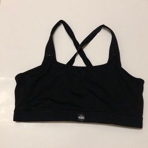 Senita Athletics black maternity sport bra.